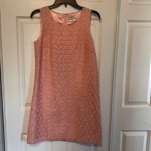 LOFT Embroidered Floral Daisy Sleeveless Overlay Dress SIZE 4